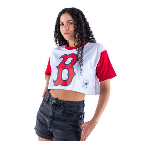 Boston Red Sox Ladies Two Tone Crop Tee